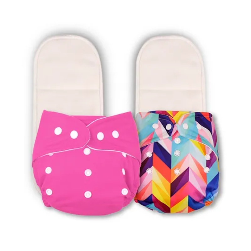 Deedry Reusable Cloth Diapers With Insert Pack of 2 – Pink White