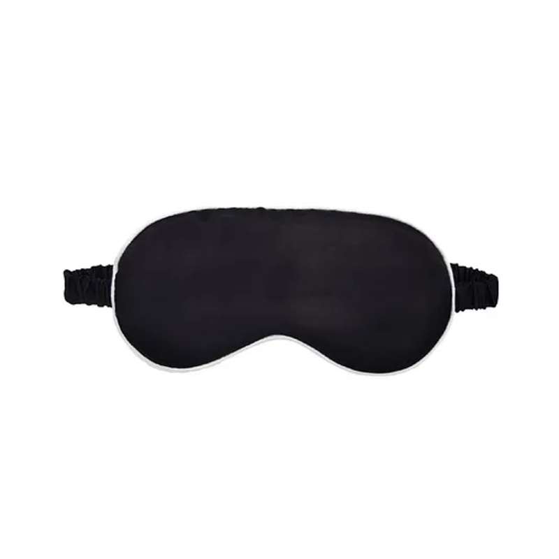 Jenna Silk Plain Sleeping Eye Mask –  Black White