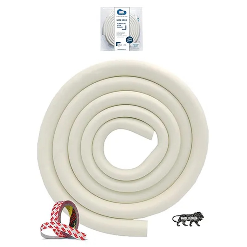 Kids Station NBR BPA-Free Baby Safety Edge Protector – Edge Protector Strip for Infants, Sharp Edges – Toddler proofing Cover – Childproof Guards – High Dense Foam Cushion – U shaped-  2m Long (Off-White)