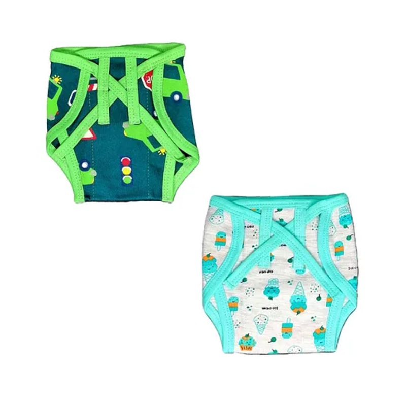 Kindermum Combo Of 2 Nappies Transport Small – Green Blue