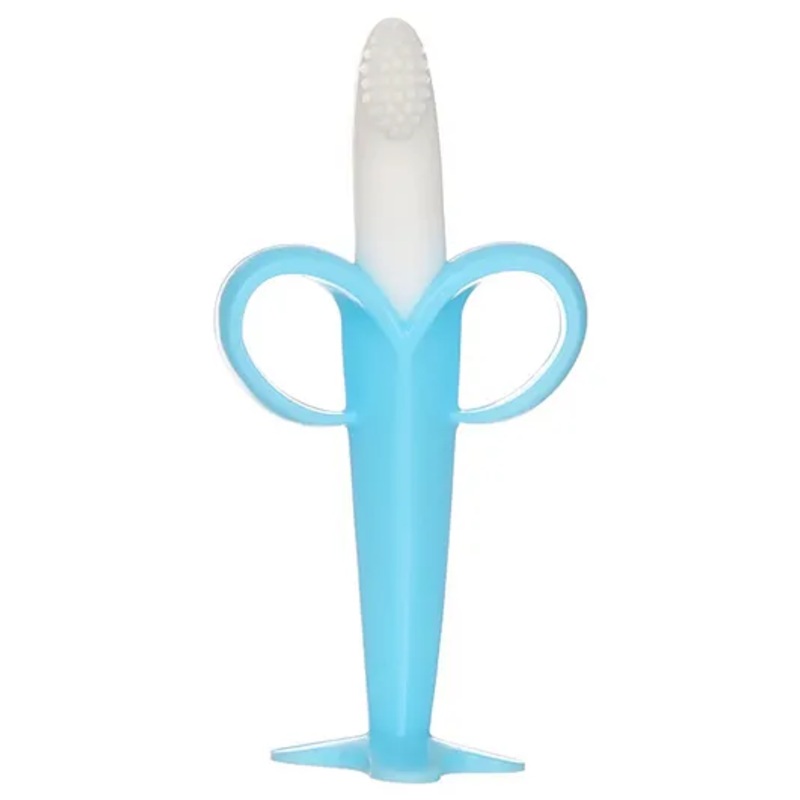 Kritiu Silicone Ultra Soft Safety Banana Shape Toothbrush For Toddlers – Blue
