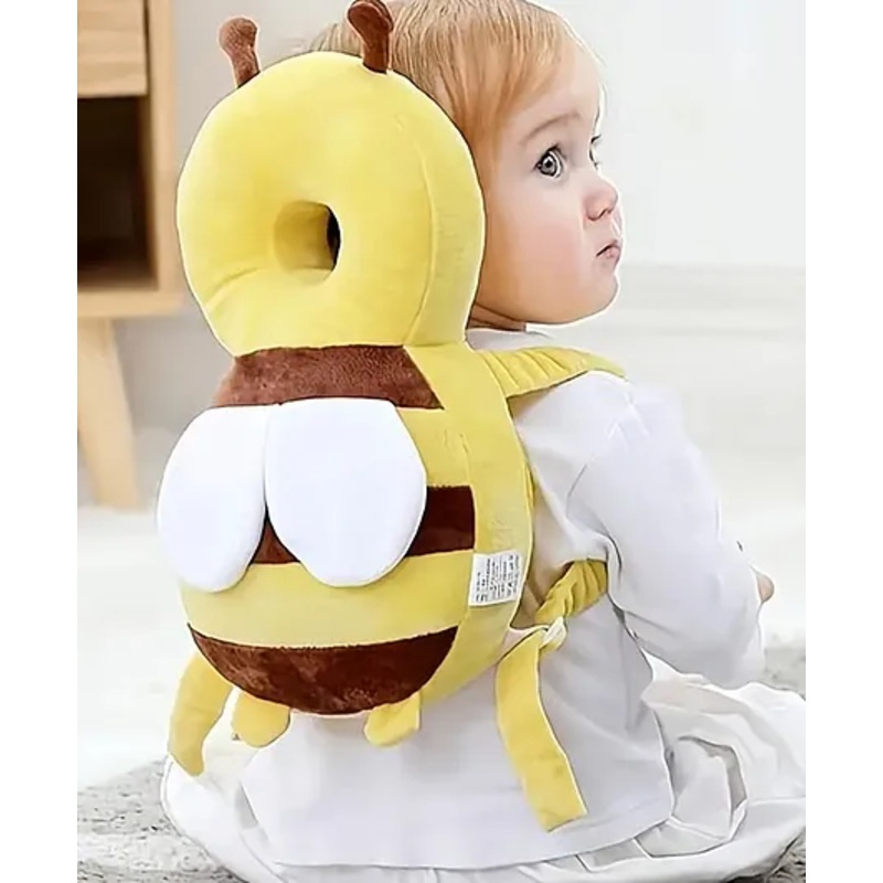 Muren Baby soft Cushion Head protector for Toddlers, Anti-fall Pillow with Adjustable Shoulder Strap suitable for young children’s head protection-Yellow(Color and design may vary)