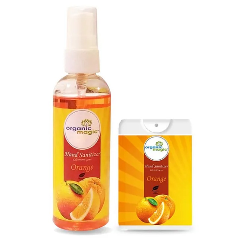 Organic Magic Hand Sanitizer Orange – 100 ml & 18 ml