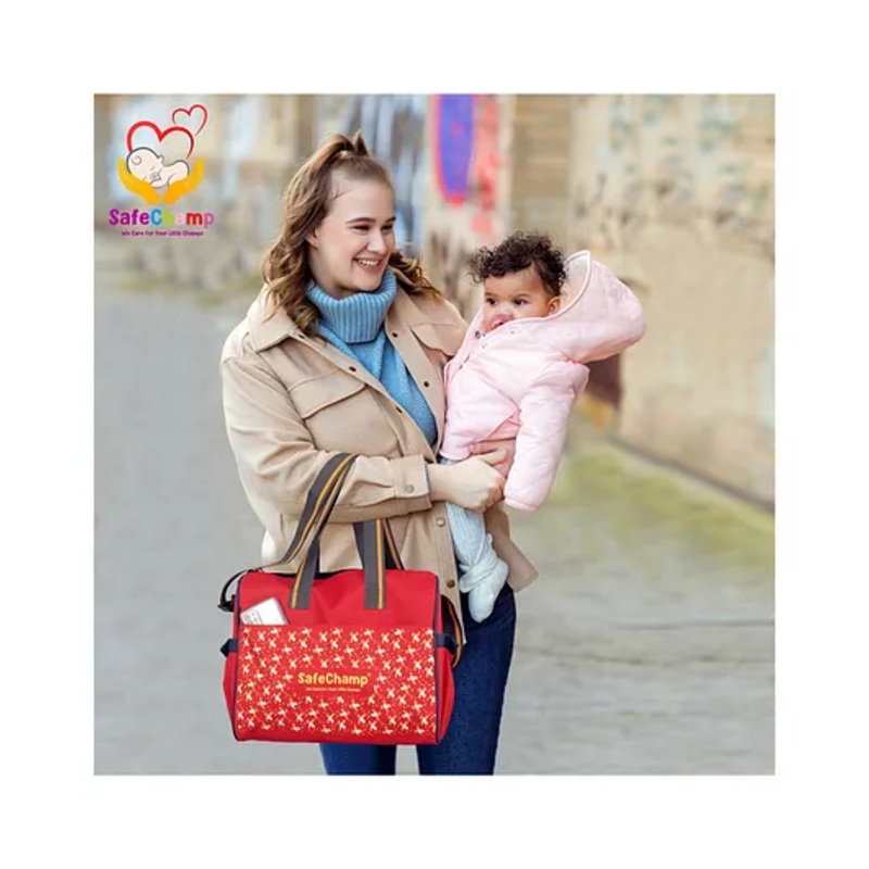 SafeChamp Chick Chick Multipurpose Diaper Bag Cum Mother Bag Diaper Bag   – Red