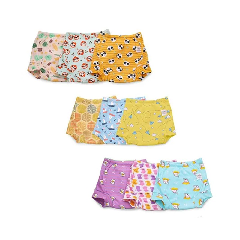 SuperBottoms Padded Underwear for 2-3Y Babies | Potty Training Pants for Mess-Free Diaper-Free Time | Assorted 4 | Pack of 9