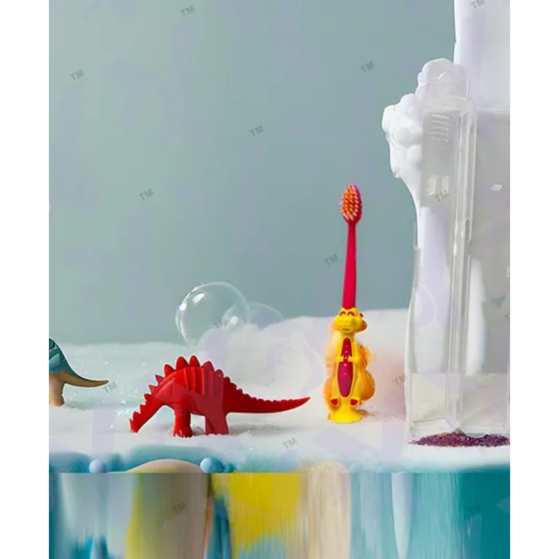 Yunicorn Max Kids Ultra Soft Dianosour Design Toothbrush with Protective Lid Cover – Colou may vary