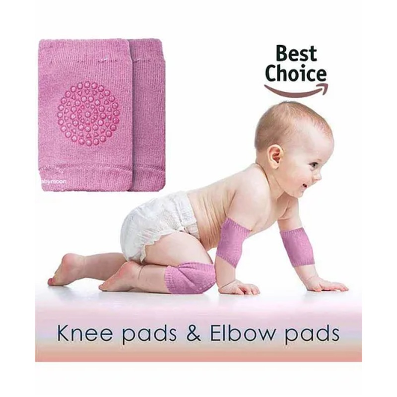BabyMoon Anti Slip Stretchable Knee Cap Or Elbow Safety Protector – Baby Pink