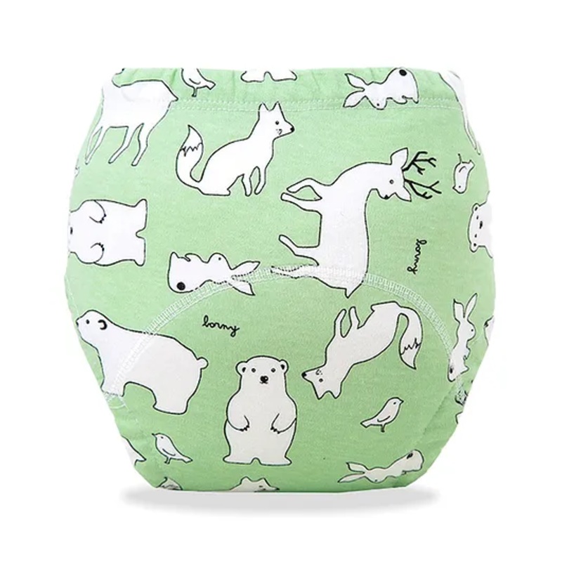 Bembika Babies Cotton Potty Training Pants Green Animals  Printed Large – Green