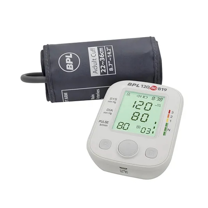 BPL Medical Technologies B19 Digital Blood Pressure Monitor Fully Automatic BP Checking Machine with USB, LCD Display, 3 Years Warranty –  White