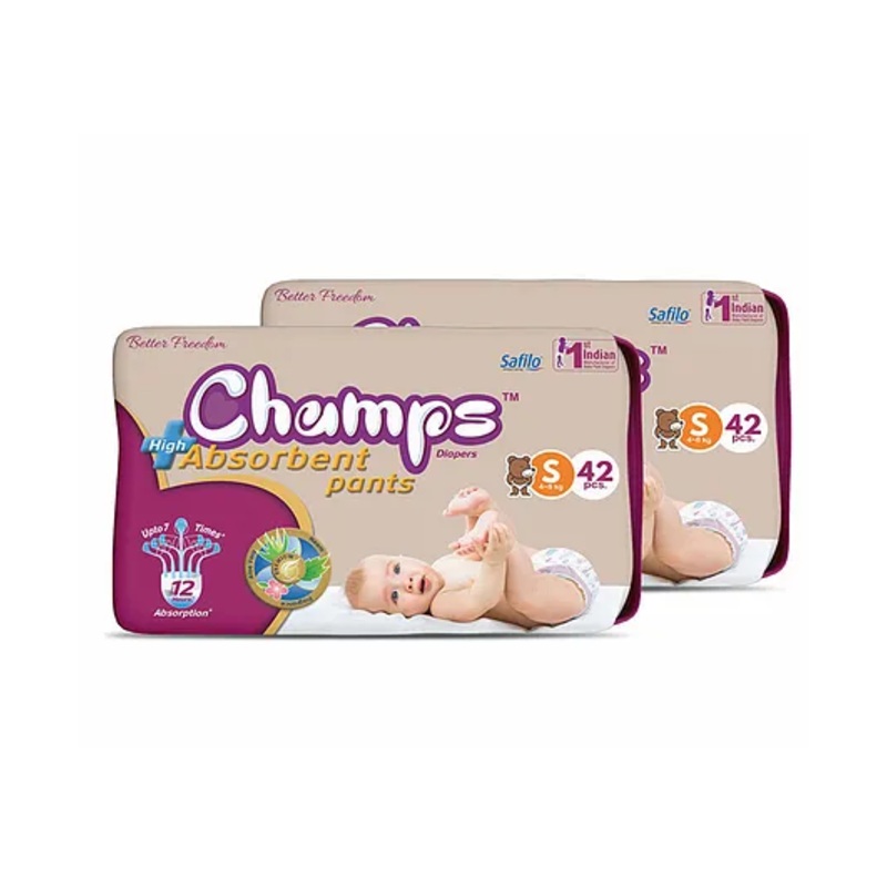 Champs High Absorbent Diaper Pants Small Size Pack of 2 – 84 Pieces