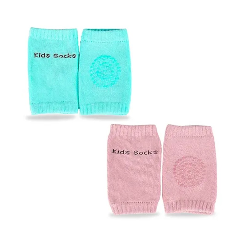 Chinmay Kids Knee Pads for Baby, Anti-Slip Padded Stretchable Elastic Cotton Soft Comfortable Baby Knee Pads Soft Mesh Breathable, Elbow Cushion Pad Pack of 2 Green, Pink