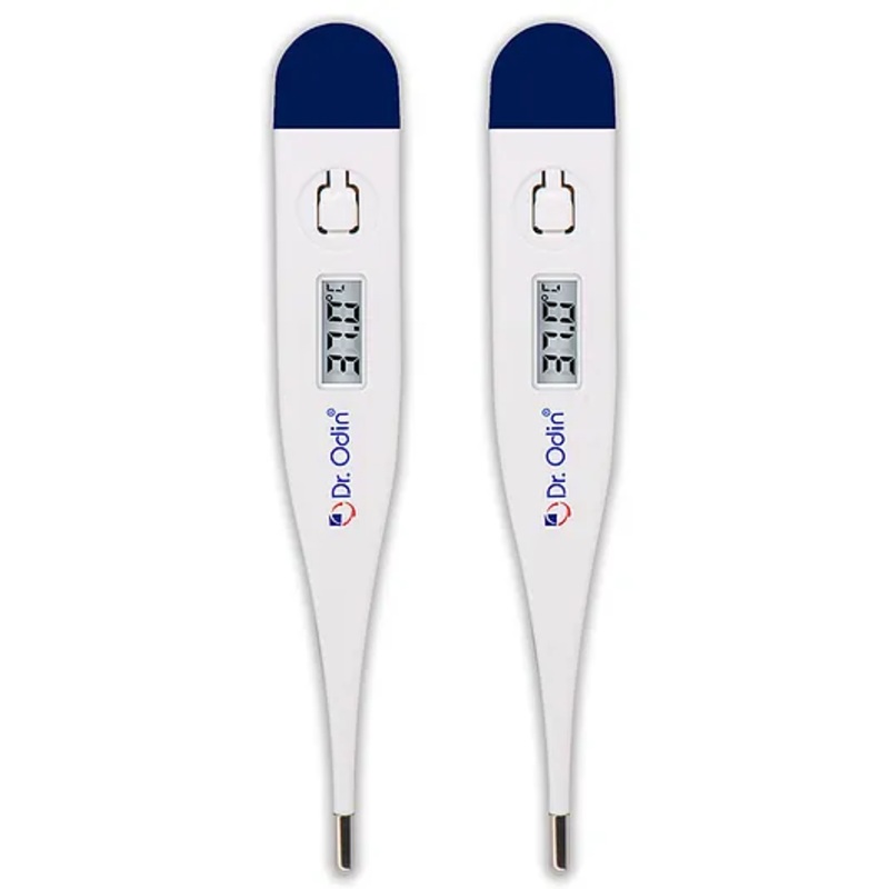 Dr. Odin ODT 101 Digital Thermometer for Precise Temperature Monitoring in Celsius & Fahrenheit – Fast, Accurate, Water Resistant & Family-Friendly (White & Blue)-pack of 3