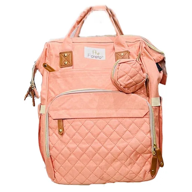 Fareto Premium Quality Diaper Bag for Mother  Multipurpose Stylish Diaper Bag Pack Of 1 – Peach