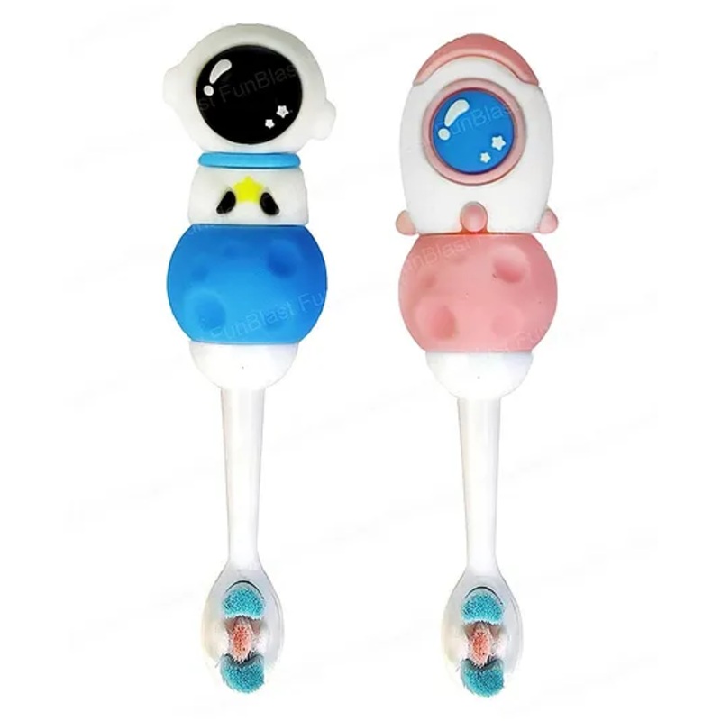 FunBlast Space Astronaut Design Toothbrush for Kids – Pack of 2 Random Color & Design