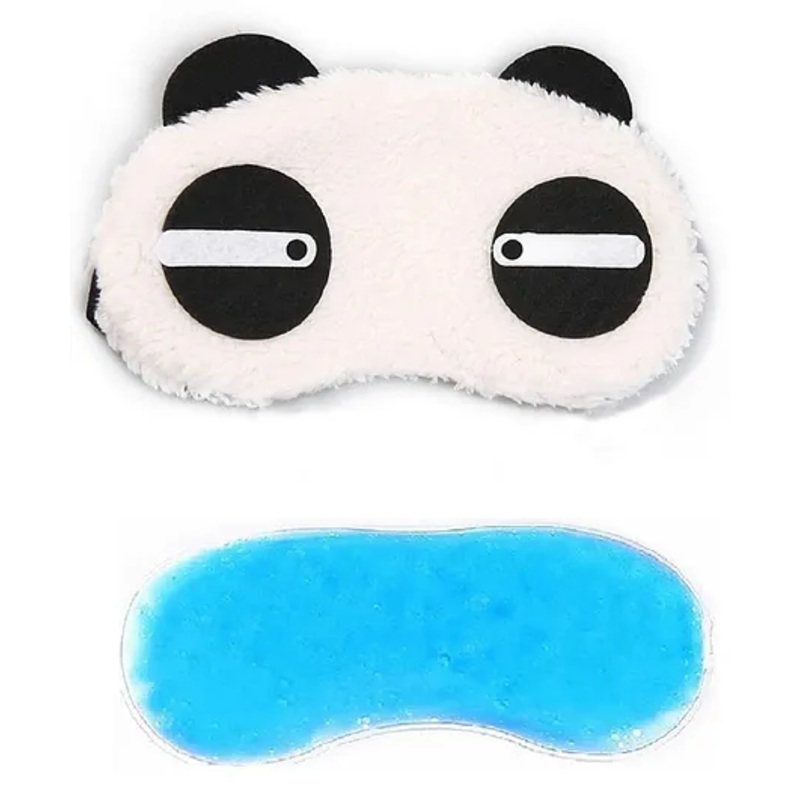 Jenna Straight Panda Face Sleeping Eye Mask With Cooling Gel – White