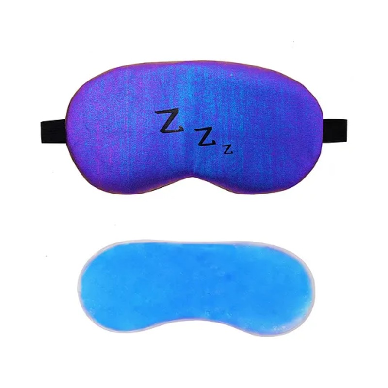 Jenna ZZZ Blue Printed Sleeping Eye Mask With cooling Gel