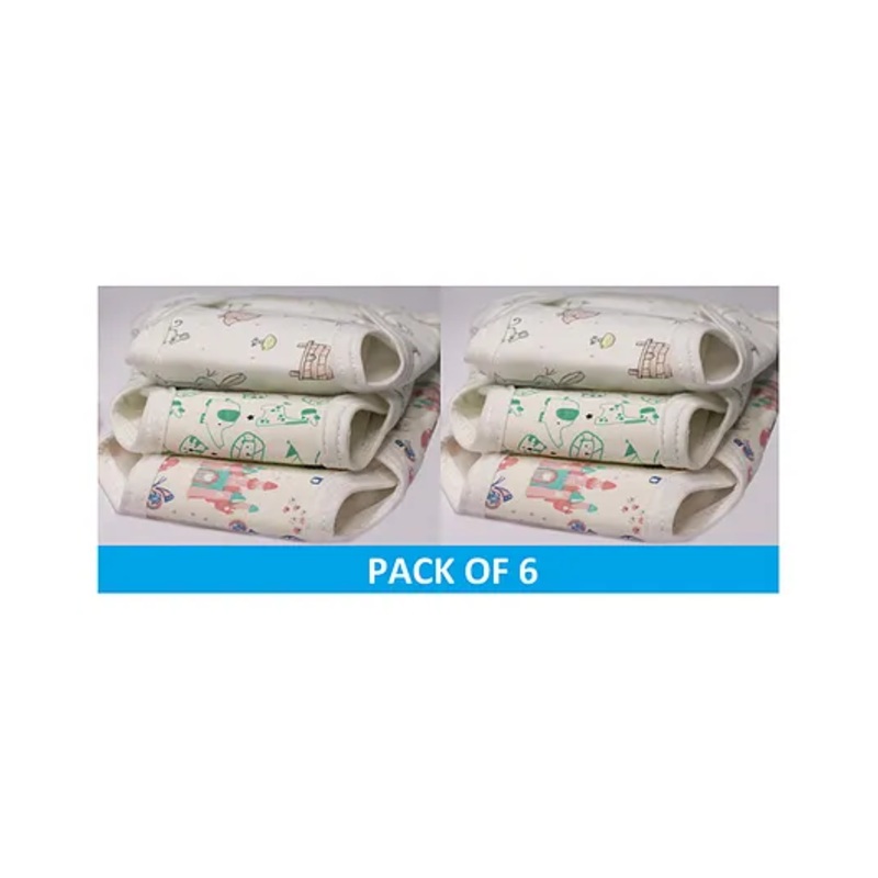 Lollipop Lane Hosiery Cloth Diaper with Velcro Closure and Muslin Lining – New Born (Pack of 6)