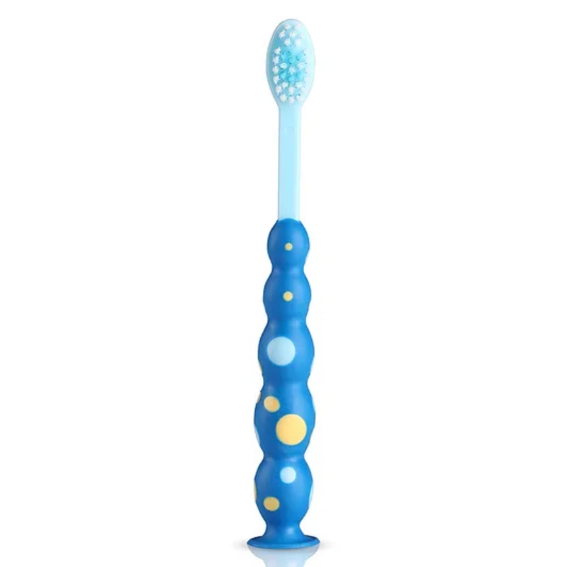 LuvLap Baby Silicone Manual Gum Massager, First Starter Toothbrush for Babies and Toddlers, Tri-Bristle Gum Toothbrush, Transparent