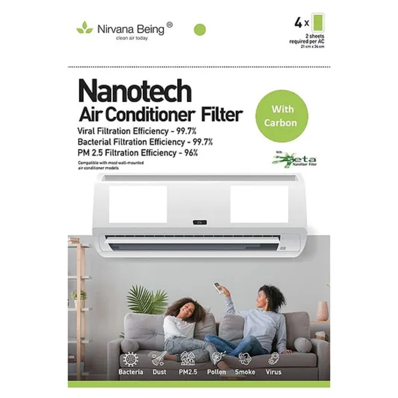 Nirvana Being Nanotech With Carbon Split AC Filter for Wall Mounted Split AC (4 Sheet)