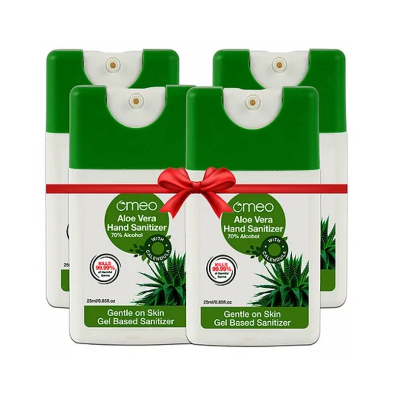 Omeo Aloe Vera Pocket Hand Sanitizer Pack of 4 – 25 ml Each