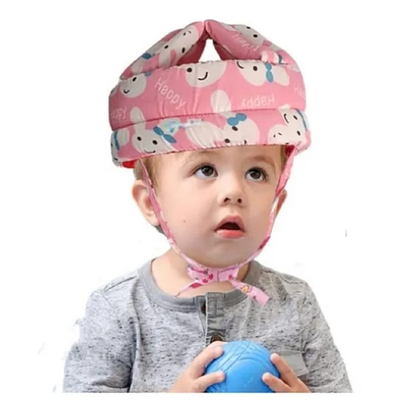 ORTIS Adjustable Cushioned Baby Safety Helmet- Pink (Print May Vary)