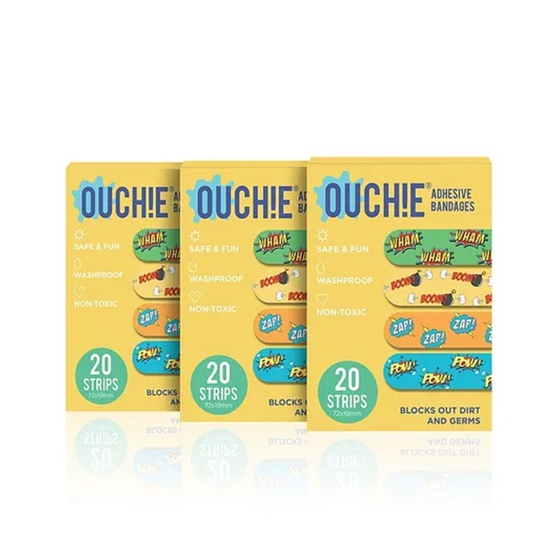 Ouchie Printed Bandages Pack of 3 – 20 Stripes each