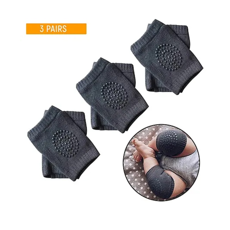 Safe-O-Kid-Baby Elbow & Knee Pads Pack of 6 – Dark Grey