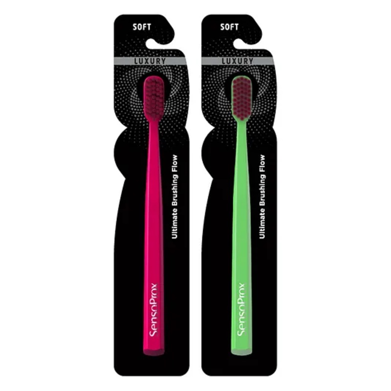 SensoProx Ultra Smooth Toothbrush Pack of 2 – Pink & Green