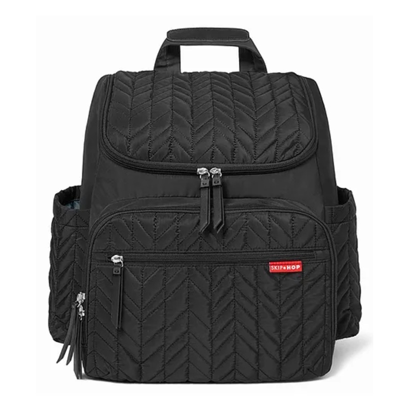 Skiphop Sip-to-Straw CupJet Diaper Backpack – Black