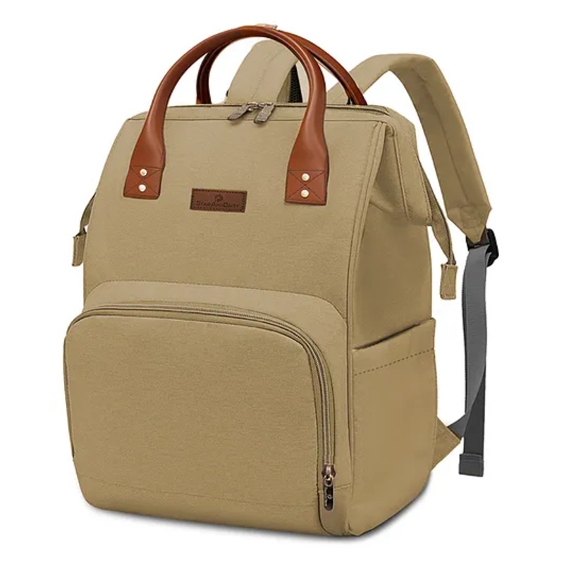 StarAndDaisy Diaper Bag for Mothers with Multi Compartments, Insulated Bottle Pockets, Waterproof, Ultra soft Oxford fabric, 24lt capacity – Beige