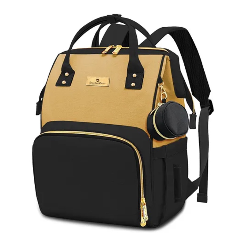 StarAndDaisy Mothers Multi Compartments, Insulated Bottle Pockets, Waterproof, 30L capacity –  Brown