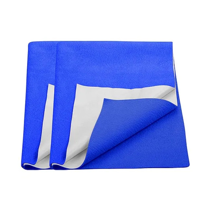 Trance Home Linen Supersoft Soft Extra Absorbent Water Proof Baby Dry Sheet for Kids- Medium Pack of 2 – Ink Blue