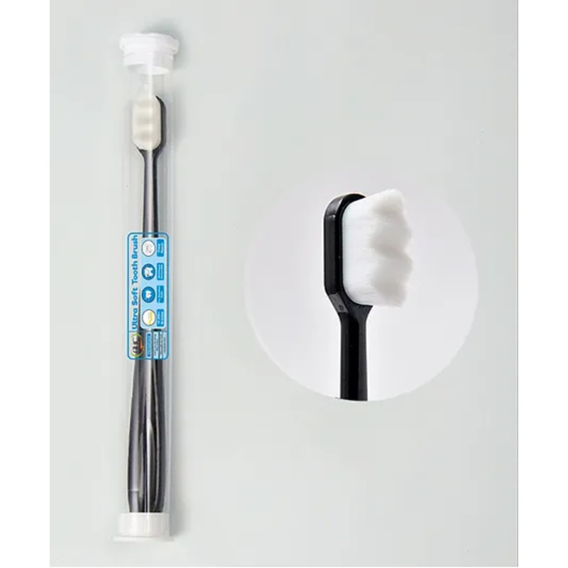 Zikku Baby Ultra Soft Nano Bristles Toothbrush With Tongue Cleaner – Black