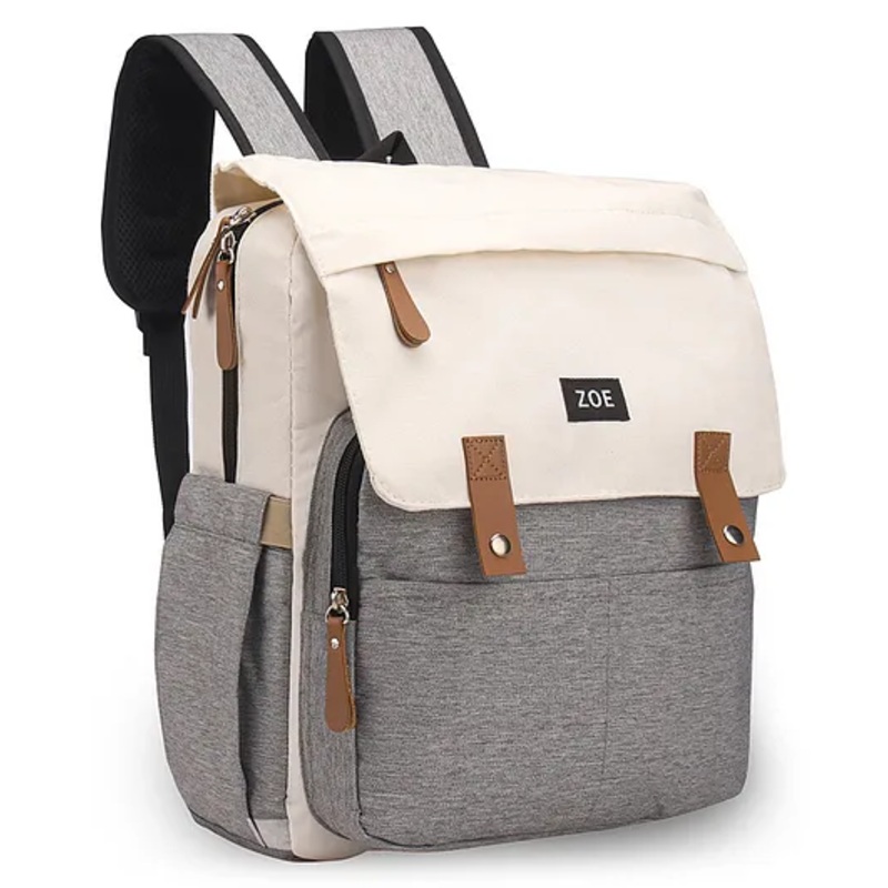 Zoe Multi-purpose Travel Friendly Diaper Backpack With Pacifier Holder – Grey