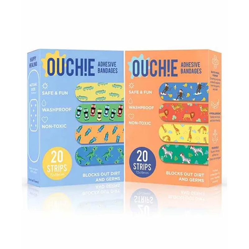 Aya Papaya Ouchie Non-Toxic Printed Bandages Pack of 2 – 20 Bandages each