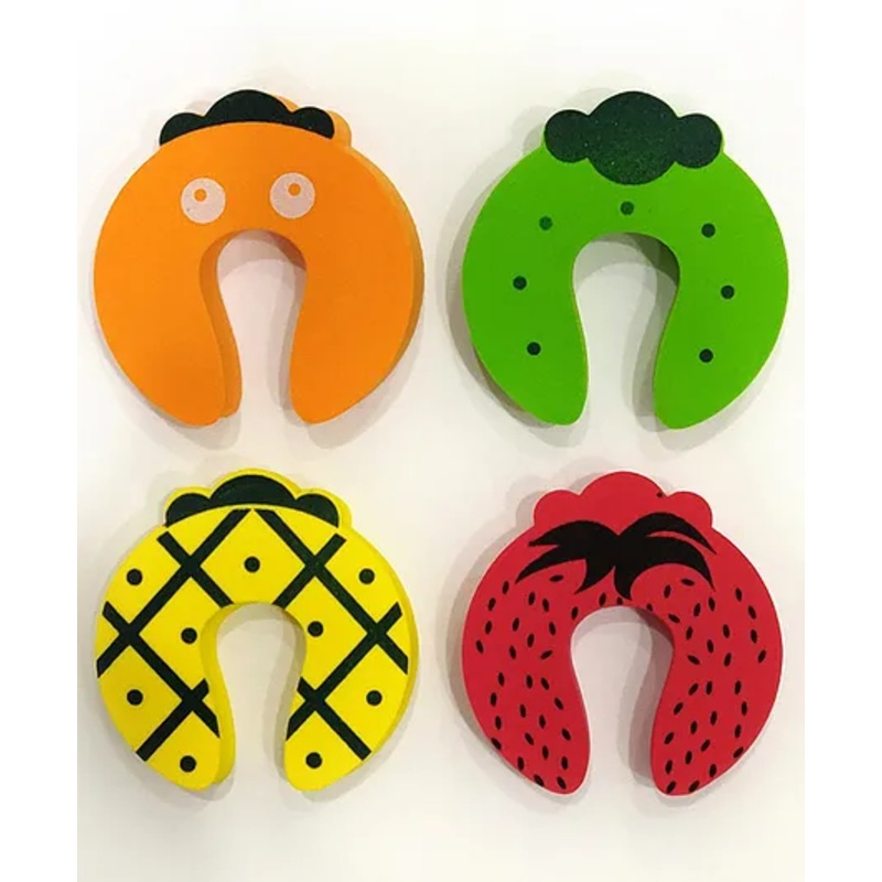 BabySafeHouse Finger Pinch Door Guard in Fruit Shape Pack of 4 – Multicolour