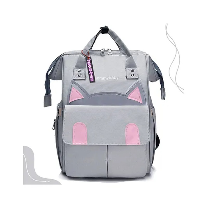 Bembika Multipurpose Backpack Style Diaper Bag – Kitten Grey