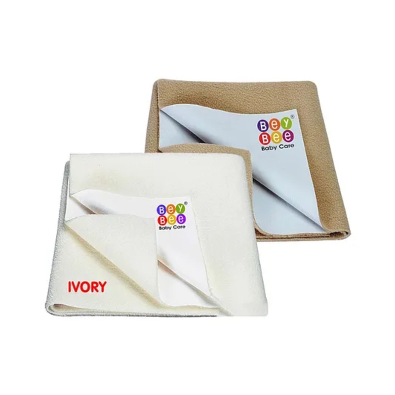 BeyBee Cotton Baby Bed Protecting Mat Large – Ivory and Beige