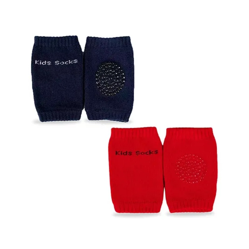Chinmay Kids Knee Pads with Anti-Slip Padded Stretchable Elastic Cotton Soft Comfortable Pack of 2 – Dark Blue & Red