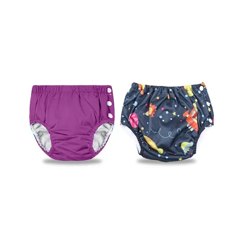 Chinmay Kids Reusable Swimwear Diaper – Purple and Dark Blue