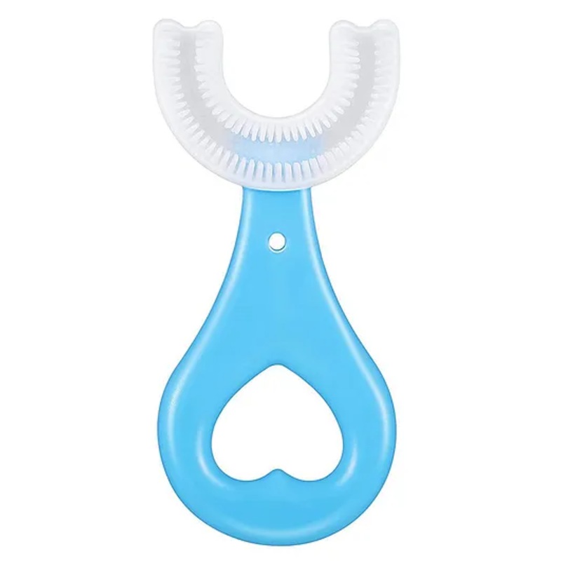 DOMENICO Soft Silicone U-Shaped Head 360 Toothbrush – Blue