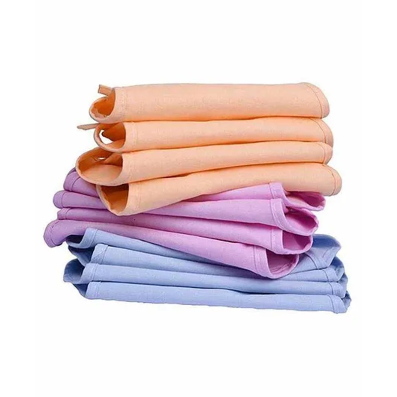 Mom’s Home Double Layered Cotton Cloth Nappies Set of 6 – Coral Purple Blue