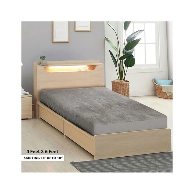 Sassoon Elastic Strap Single Size Waterproof Mattress Cover – Grey