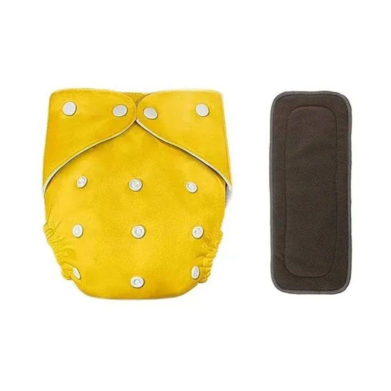 Sparkle Joy Free Size Reusable Cloth Diaper With Insert – Yellow