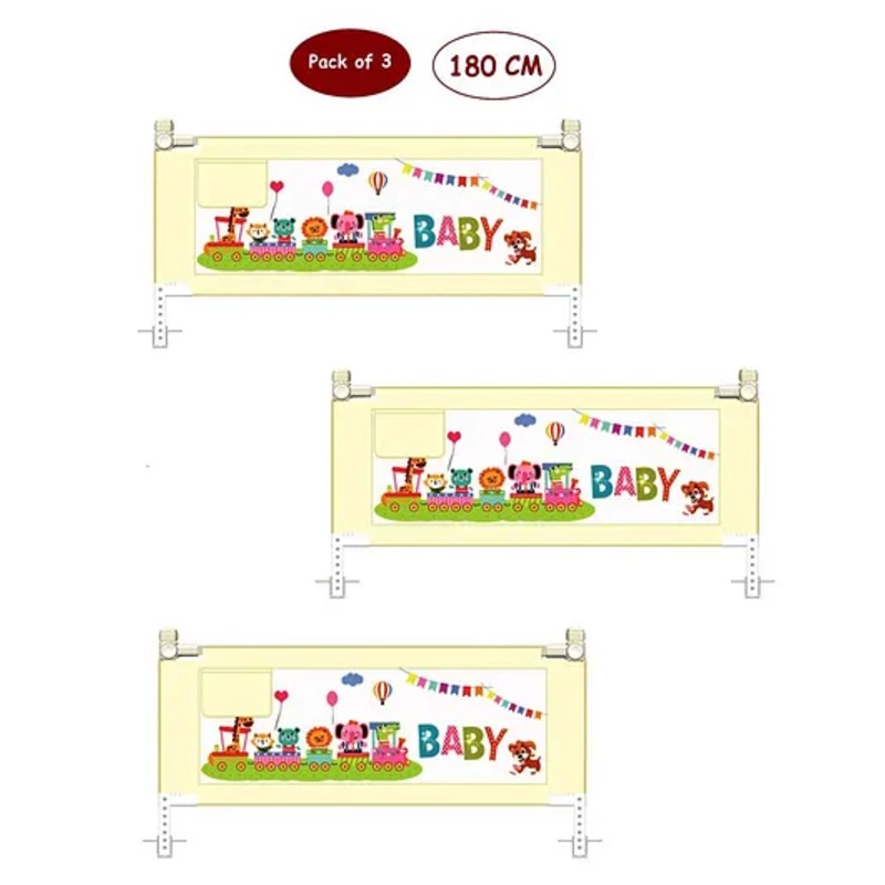 Syga 3 Pieces Baby Bed Rail 1.8 Meters – Cream
