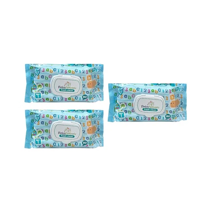 The Little Lookers  Soft Cleansing Anti Bacterial Baby Cotton Wipes Pack Of 3 – 90 Pieces Each