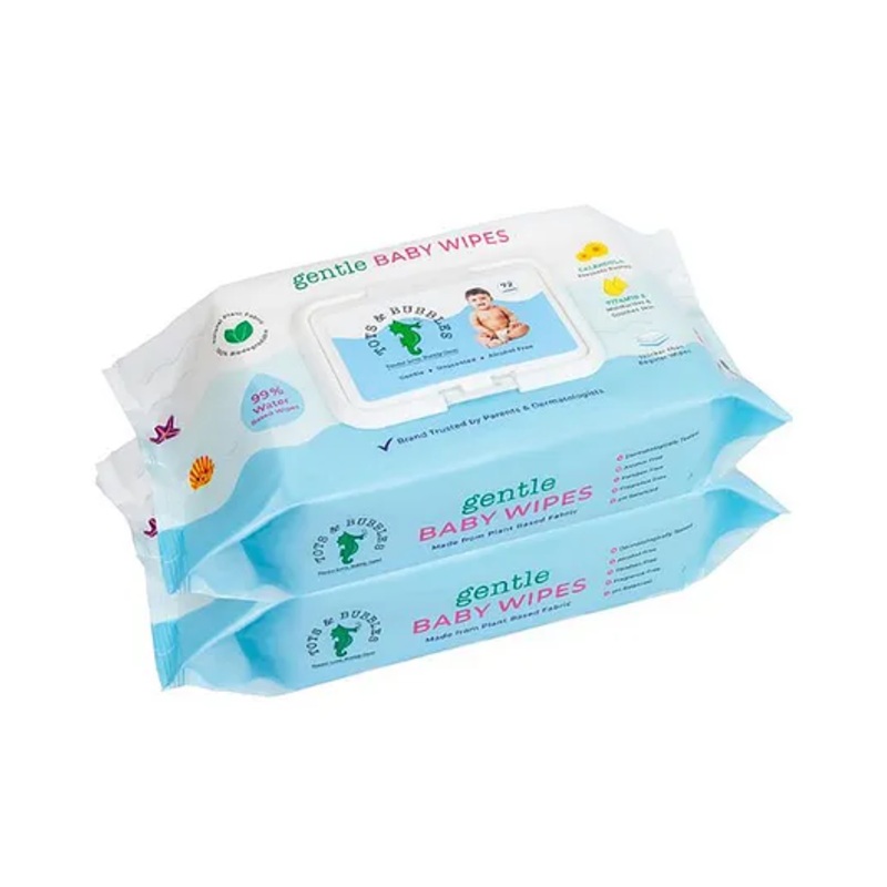 Tots & Bubbles Gentle Baby Wet Wipes with lid, Alcohol free, Natural plant fabric | 72 Pcs (Pack of 2)