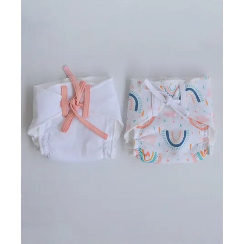 Yellow Doodle Peach Hearts Doodle Dry Nappies Small Pack Of 2 – Peach