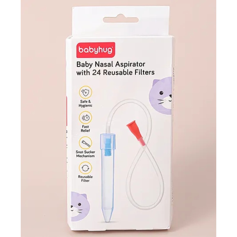 Babyhug Baby Nasal Aspirator With 24 Sponge Filters  – Blue