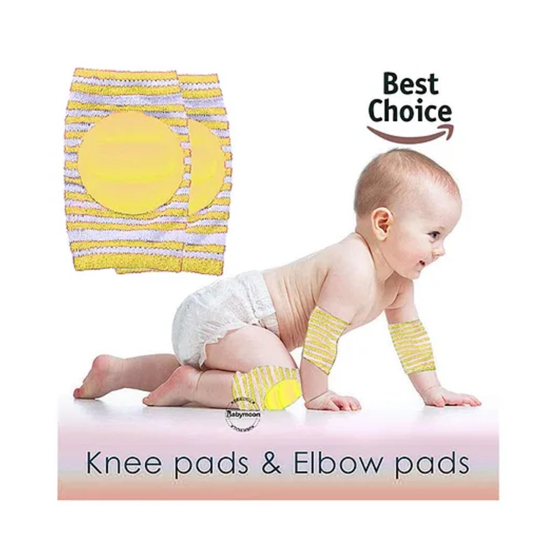 Babymoon Padded Kids Knee Elbow Protection Pads – Yellow
